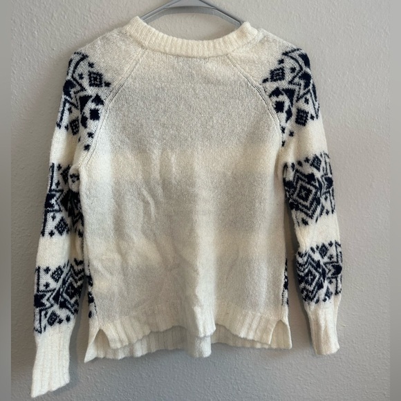 🌟 J Crew Womens Fair Isle Striped Sweater XXS Baby/Ivory Pullover Wool Blend - Picture 6 of 6
